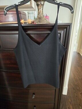 Dana Buchman Black Knit Tank Top, Sz Xl, Black